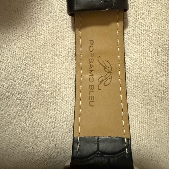 Porsamo Bleu Black Dial Silver Leather Watch - Picture 10 of 11